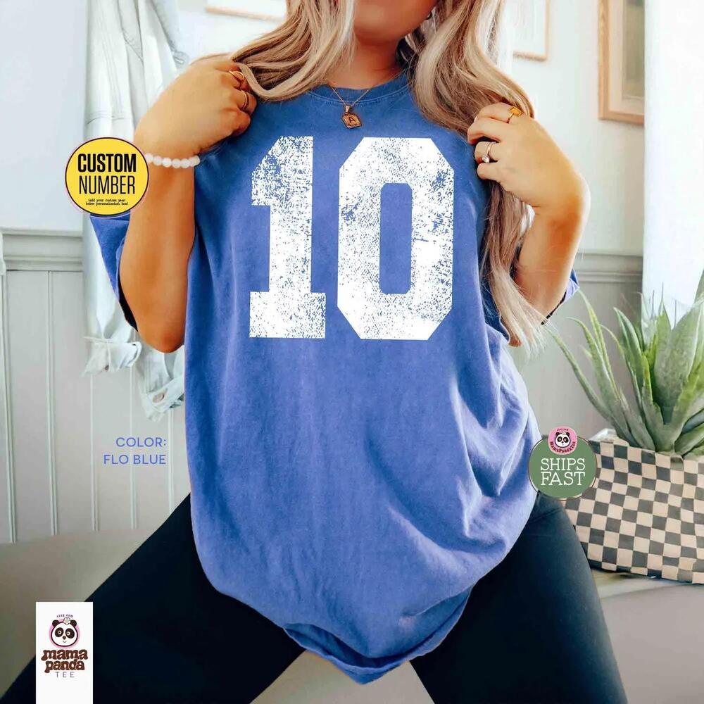 Number Mascot Game Day Football School Team Personalized Sports Tee